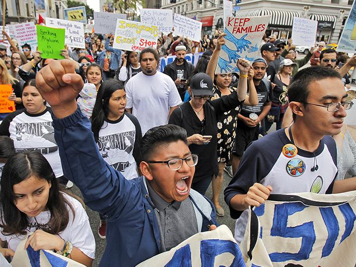 A Families Belong Together march in San Diego