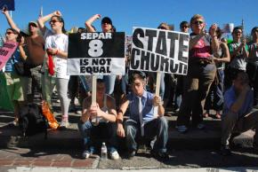 Tens of thousands of people demonstrated in San Francisco November 15 against the Prop 8 same-sex marriage ban