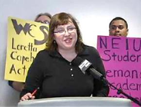 Loretta Capeheart at a 2009 rally held to defend her